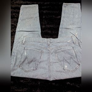 MOTHER slightly distressed pinstripe jeans size 30